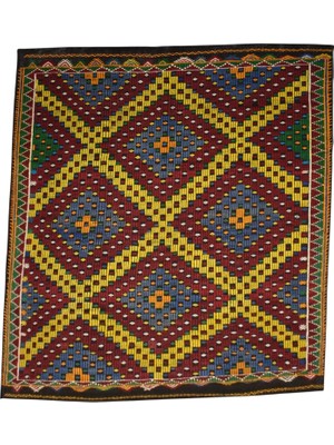 Kilim Antik El Dokuması Bergama Yörük Yün Cecim Kilim 0474 - Yeni - Çok Renkli