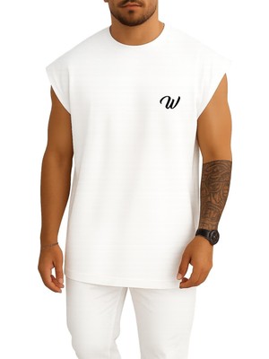 Bahriyeli Collection Oversize W Harfi Cep Baskılı Atlet