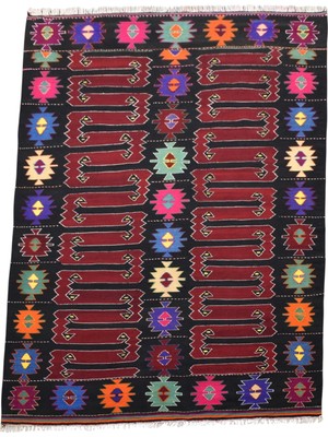 Kilim Antik El Dokuma Balıkesir Yörük Yün Kilim 0489 - Yeni - Çok Renkli