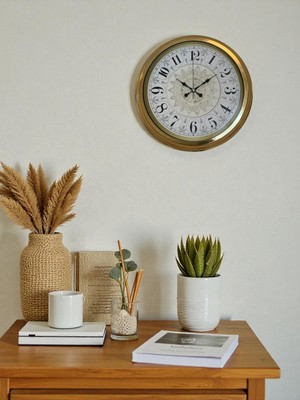 Norino Zentime 40 cm Gold Lüks Duvar Saati