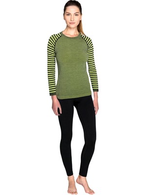 Thermoform Ultimate Merino Kadın Seamless Termal Uzun Kollu Içlik Seti Yeşil