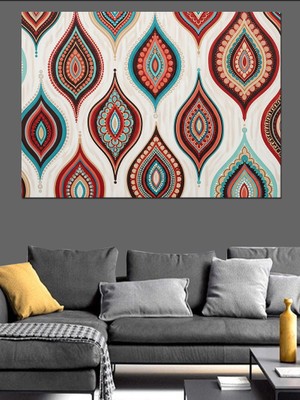 Artmeg Kahverengi Retro Desenli Duvar Kağıdı  Dekoratif Kanvas - Mdf Ahşap Tablo