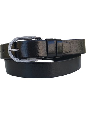 Goderi  Deri Gümüş Tokalı Kadın Kemeri 4 cm