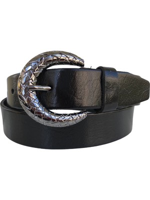 Goderi  Deri Gümüş Tokalı Kadın Kemeri 4 cm