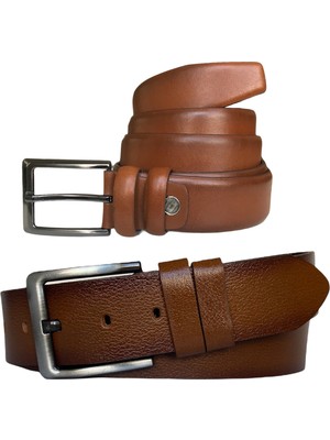GoDeri  Deri 2'li Taba Set 45 cm Kot Spor Kemer & 35 cm Kumaş Pantolon Kemeri