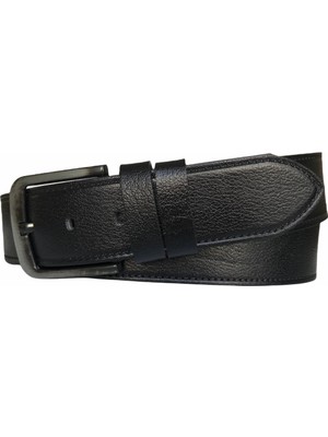 GoDeri   Deri, Siyah 4.5 cm Tek Parça Kot, Spor Kemer