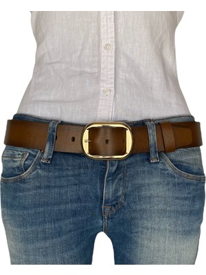 GoDeri Deri, Gold Tokalı Tosado Kadın Kemeri 4 cm