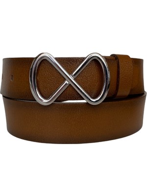 GoDeri  Deri, Gümüş Sonsuz Tokalı Tosado Kadın Kemeri 4 cm