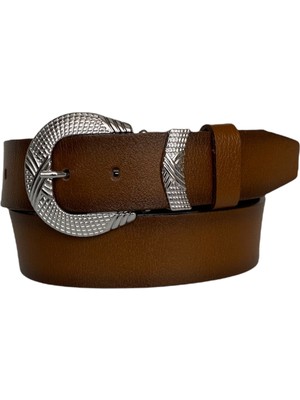 GoDeri , Gümüş Tokalı, Metal Köprülü Tosado Kadın Kot Kemeri 4 cm