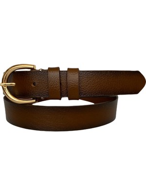 GoDeri  Deri Gold Tokalı Tosado Kadın Kemeri, 3cm