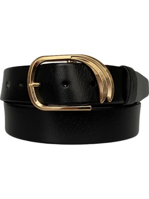 GoDeri  Deri Gold Tokalı Kadın Kemeri 4 cm