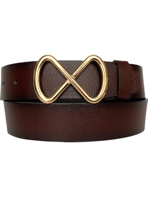 GoDeri  Deri, Gold Tokalı Bordo Kadın Kot Kemeri 4 cm