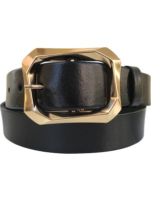 Goderi  Deri Gold Tokalı Kadın Kemeri 4 cm