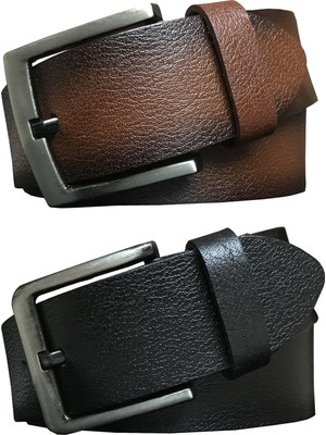 GoDeri  Yumuşak  2'li Set 4.5 cm Kot, Spor Kemer Siyah, Kahverengi