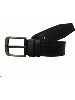 GoDeri  Deri Desenli Siyah Kot Kemeri 