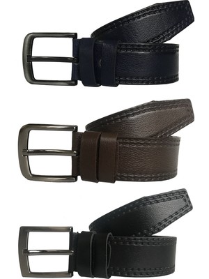 GoDeri Deri 3'lü Süper Set 4.5 cm Kemer