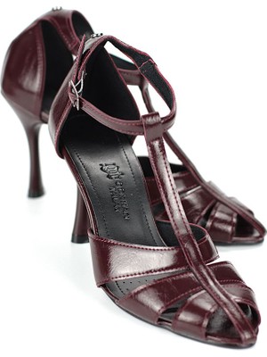 Gökhan Talay Princess Kadın Klasik Topuklu Ayakkabı Bordo Rugan