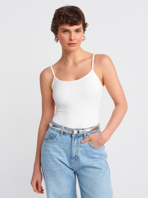 Dilvin  20901 Ince Askılı Poliamid Top-Ekru