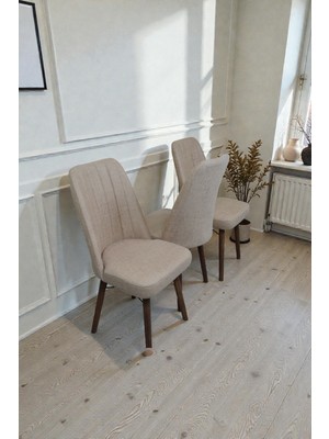 Baresmu Hasa 3 Adet Sandalye – Ahşap Ayaklı, Ergonomik, Rahat Oturumlu Modern Mutfak ve Yemek Sandalyesi