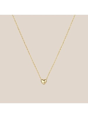 Altıntaş Minimal Bombeli Kalp Altın Kolye