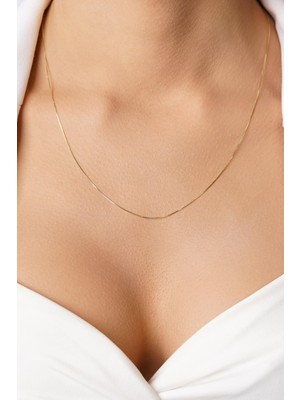 Fiyonk Kuyumculuk 14 Ayar Altın Küp Zincir Kolye 0,40 mm