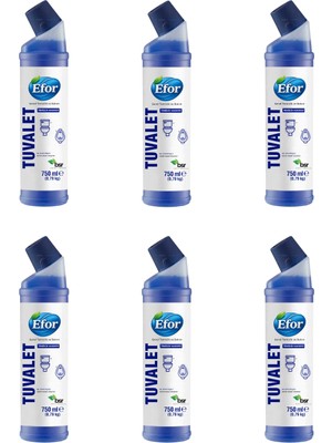 Efor Wc Temizleyici 6 Adet 750 ml | Tuvalet Kireç ve | Ferah Kokulu Hijyen