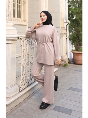 Oysho Kumaş Tunik Pantolon Ikili Takım 2191-02 Vizon