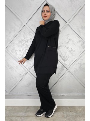 Pys Giyim Kadın Cebi Taş Detaylı Tesettür Takım