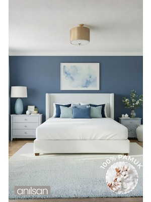 Anılsan Camelia King Düz Ranforce Çarşaf Set- Beyaz %100 Pamuk