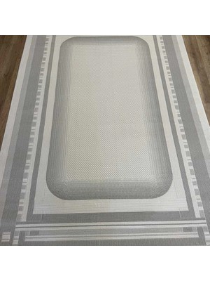 Hoom Rugs Gusto 1212A Gri Krem Modern Halı Mikrofiber Polyester Hav Vermez Spor Saçaklı Halı