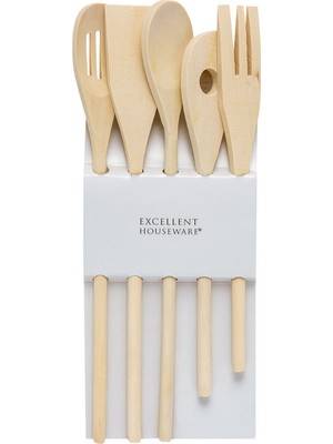 Koopman 5 Parça Ahşap Kaşık Seti 4 Adet