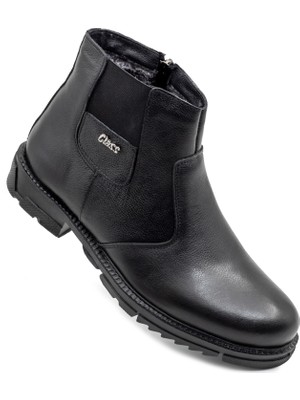 Levarno Caldor Frost 2 Hakiki Deri Içi Kürklü Fermuarlı Kışlık Siyah Günlük Erkek Bot