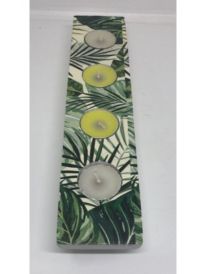 Lebron Dekoratif 4'lü Yuvarlak Mumluk Yeşil