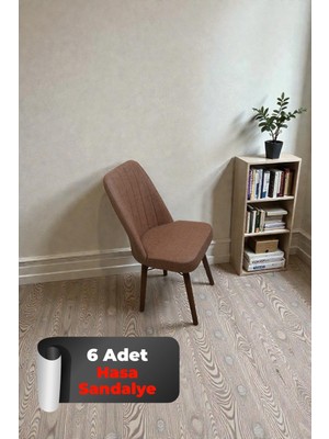 Baresmu Hasa 6 Adet Sandalye – Ahşap Ayaklı, Ergonomik, Rahat Oturumlu Modern Mutfak ve Yemek Sandalyesi
