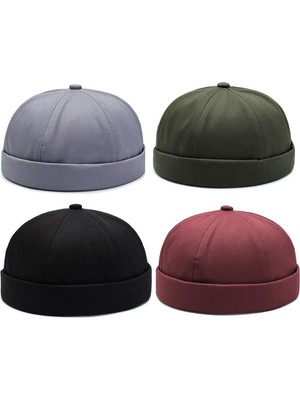 Rupen Kraft 4 Lü Set %100 Pamuk Cap Ayarlanabilir Docker Şapka Yazlık Takke Şapka Retro Şapka Takke Şapka