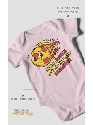 Sarına Kırmızı Olmaya Geliyorum Babacığım V2 Baskılı Bebek Zıbını – Çıtçıtlı Body 8 Renk | %100 Pamuk Kısa Kol