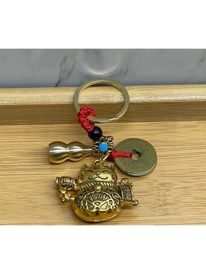 Novytech Metal Şans ve Bereket Kedisi Anahtarlık ALK4467 - Lisinya