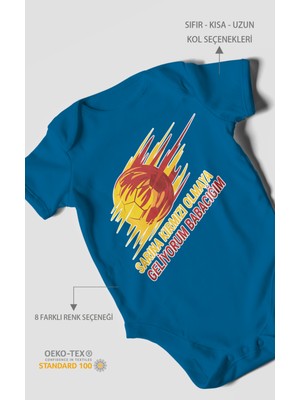 Sarına Kırmızı Olmaya Geliyorum Babacığım Baskılı Bebek Zıbını – Çıtçıtlı Body 8 Renk | %100 Pamuk Kısa Kol