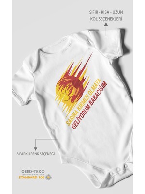 Sarına Kırmızı Olmaya Geliyorum Babacığım Baskılı Bebek Zıbını – Çıtçıtlı Body 8 Renk | %100 Pamuk Kısa Kol