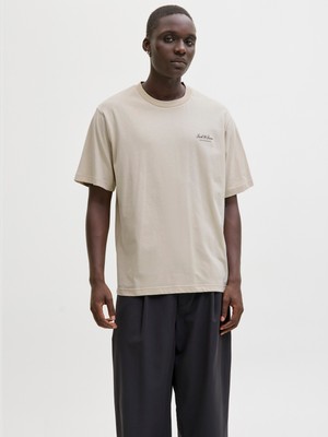 Jack & Jones Jack Jones Yazı Desenli Erkek Yuvarlak Yaka Tişört 12287990