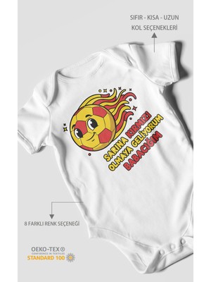 Sarına Kırmızı Olmaya Geliyorum Babacığım V2 Baskılı Bebek Zıbını – Çıtçıtlı Body 8 Renk | %100 Pamuk Kısa Kol