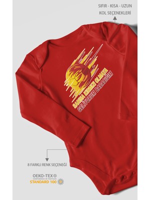 Sarına Kırmızı Olmaya Geliyorum Babacığım Baskılı Bebek Zıbını – Çıtçıtlı Body 8 Renk | %100 Pamuk Uzun Kol