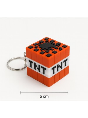 Middles&niddles Collection Minecraft Tnt Blok Anahtarlık – 3D Tasarım, Oyun Temalı Anahtarlık, Hediye ve Koleksiyon