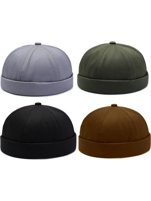 Rupen Kraft 4 Lü Set %100 Pamuk Cap Ayarlanabilir Docker Şapka Yazlık Takke Şapka Retro Şapka Takke Şapka