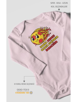 Morivo Kids Sarına Kırmızı Olmaya Geliyorum Babacığım V2 Baskılı Bebek Zıbını – Çıtçıtlı Body 8 Renk | %100 Pamuk Uzun Kol