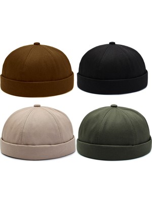 Rupen Kraft 4 Lü Set %100 Pamuk Cap Ayarlanabilir Docker Şapka Yazlık Takke Şapka Retro Şapka Takke Şapka