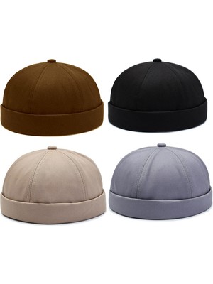 Rupen Kraft 4 Lü Set %100 Pamuk Cap Ayarlanabilir Docker Şapka Yazlık Takke Şapka Retro Şapka Takke Şapka