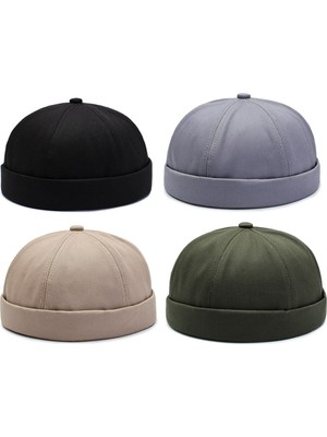 Rupen Kraft 4 Lü Set %100 Pamuk Cap Ayarlanabilir Docker Şapka Yazlık Takke Şapka Retro Şapka Takke Şapka