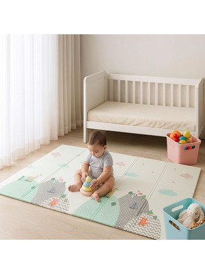 Babytex Katlanabilir Oyun Matı Oyun Halısı 200X130X1 - Taşıma Çantası Hediyeli