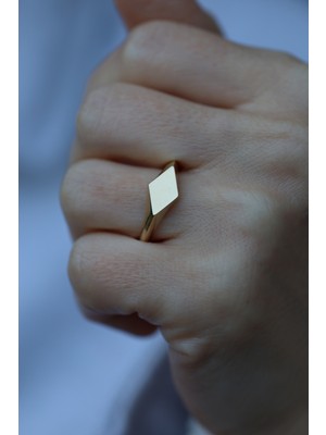 Yenigün Kuyumculuk 14 Ayar Altın Dörtgen Düz Yüzük